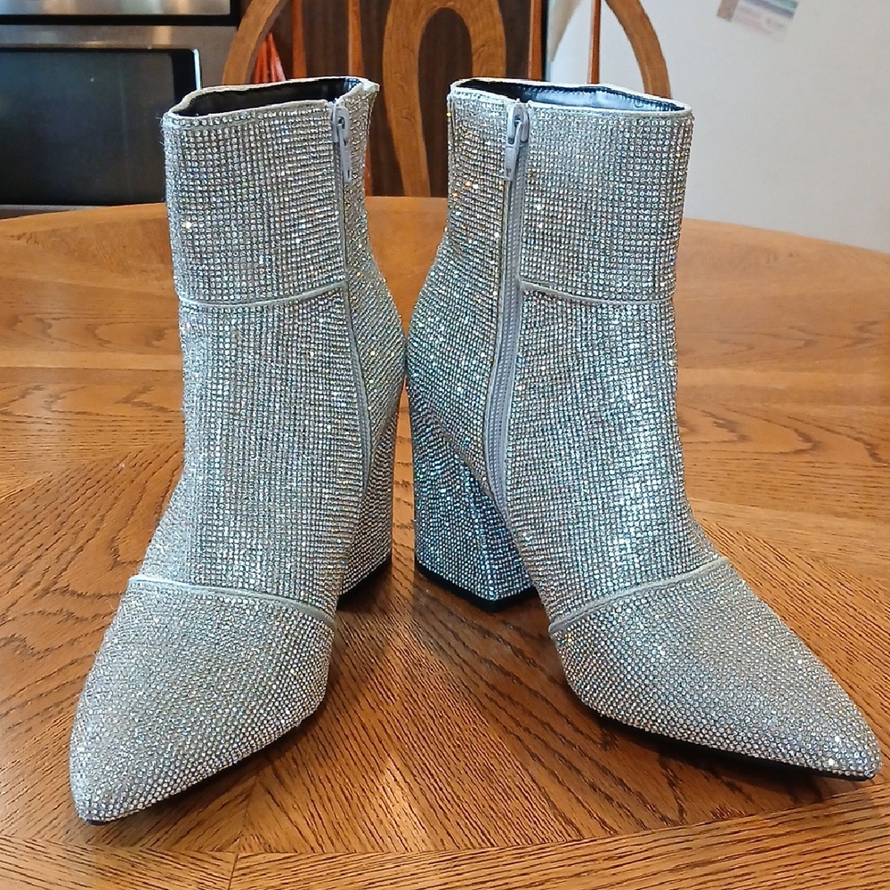 a new day Silver Sparkle Heeled Boots